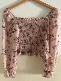 Crop top a fiori