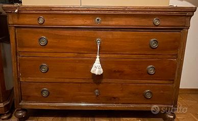 Como in legno 4 cassetti stile meta’ ottocento