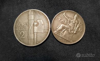 Monete Lire da 1 buono e 2 buoni