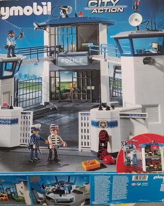 Stazione polizia play mobil + elicottero polizia  