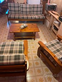 Salotto in legno massello stile rustico-l