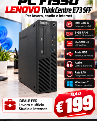PC Fisso Lenovo ThinkCenter i7 RAM 16GB Win11