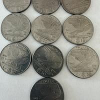 Dieci monete italiane da 50 centesimi 1941