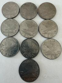 Dieci monete italiane da 50 centesimi 1941