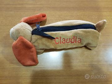 Astuccio portapenne pelouche a forma di cagnolino