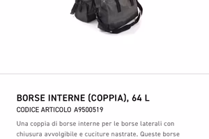 Borse INTERNE valigie alluminio Triumph Tiger