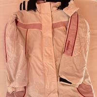 Tuta da sci bianca e rosa donna, Pyramid taglia 42