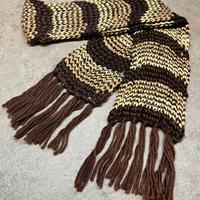 Sciarpa in lana morbida marrone e beige