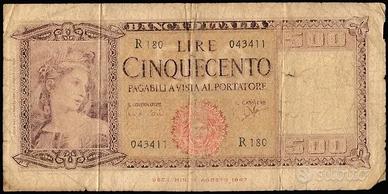 500 Lire Italia ornata di spighe Medusa