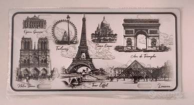 Targa in metallo Parigi
