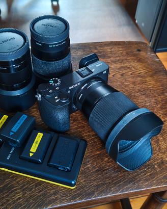 Sony a6500, 3 Lenti, Slider, Monopiede, Batterie
