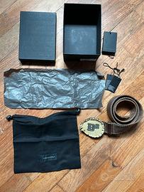 Cintura "osso" in pelle marrone Dsquared2 - 100cm