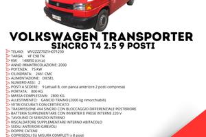 ASTA  PUBBLICA VWTRANSPORTER SINCRO T4 2.5 9 POSTI