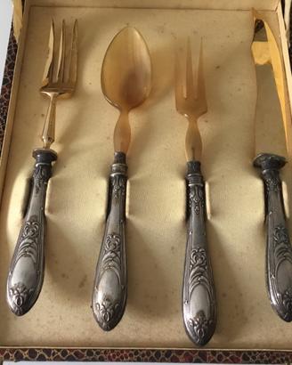Set di posate  vintage manico argento
