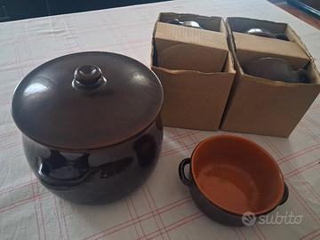 set terracotta pentola e ciotole Piral Albisola