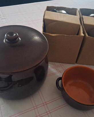 set terracotta pentola e ciotole Piral Albisola