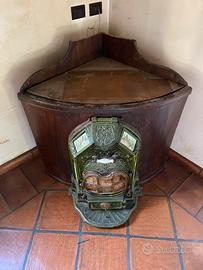 Stufa smaltata "La Perle" con mobile - Art Nouveau