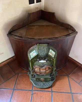 Stufa smaltata "La Perle" con mobile - Art Nouveau