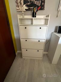 Scarpiera IKEA stall bianca a 3 scomparti