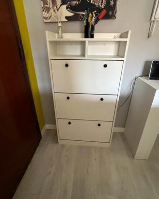 Scarpiera IKEA stall bianca a 3 scomparti