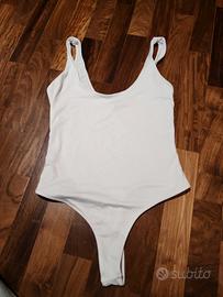 Body donna bianco elasticizzato 