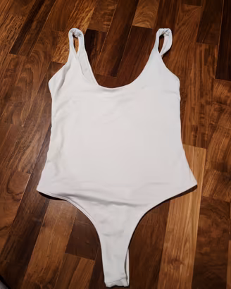 Body donna bianco elasticizzato 