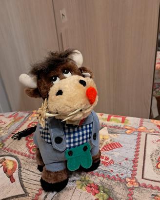 Peluche mucca con campanello metallo