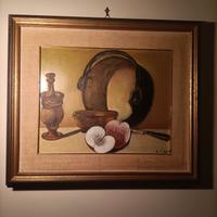 Quadro Still Life Olio su Tavola 