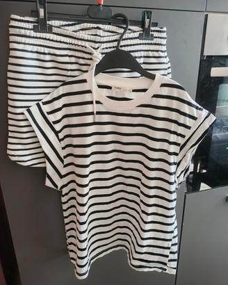 Completo T-shirt Bershka tg S+ pantaloncino H&M, t
