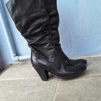 Stivali cowboy vera pelle nera 37 e mezzo