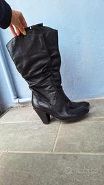 Stivali cowboy vera pelle nera 37 e mezzo