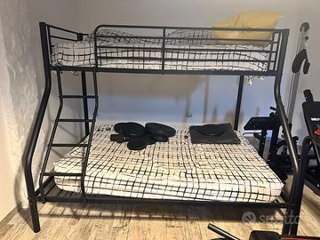 Letto a soppalco in ferro battuto 1 piazza e mezzo