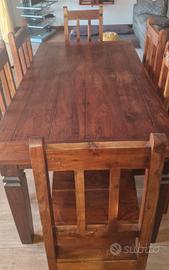 Tavolo etnico allungabile con 6 sedie