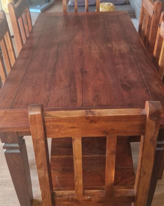 Tavolo etnico allungabile con 6 sedie