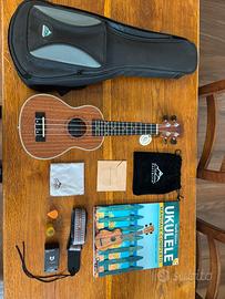 Ukulele Eastrock in legno + accessori completi
