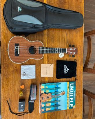 Ukulele Eastrock in legno + accessori completi