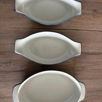 Set 3 pirofile ovali in ceramica bianca