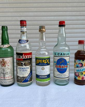 Bottiglie vuote di vetro liquori, Aperol, Florio