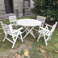 TAVOLO E SEDIE DA GIARDINO IN LEGNO