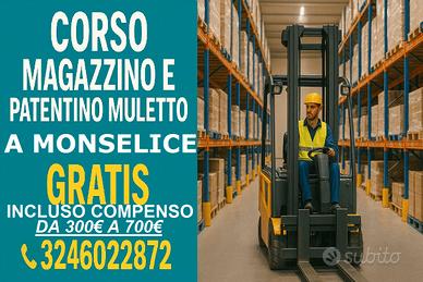 Corso magazzino patentino muletto Gratis Monselice
