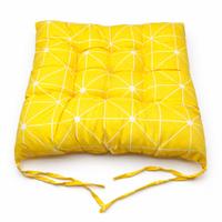 3 cuscini sedia gialli imbottiti con lacci