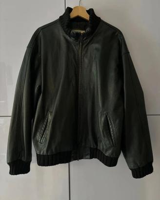 Bomber il pelle nera made in Italy