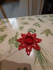 portacerino natalizio a uncinetto