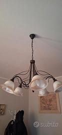 Lampadario ferro battuto