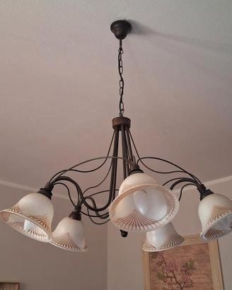 Lampadario ferro battuto