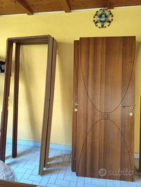 6 porte color noce complete di telaio e maniglie