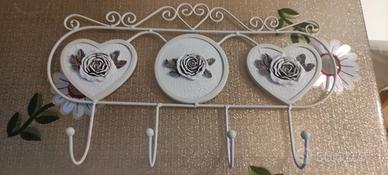 attaccapanni shabby rose 4 ganci