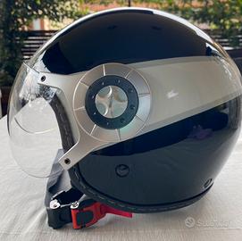Casco jet bianco e nero uomo