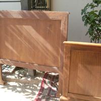 lETTO IN LEGNO MASSELLO NOCE BUONO STATO