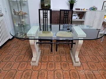 Tavolo di cristallo + 4 sedie